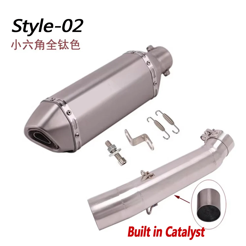 Фото Выхлопная труба для VOGE DS500 DS525 500DS 525DS, модификация для выхлопной системы SC/AKRAPOVIC, средняя и задняя секции глушителя. №4
