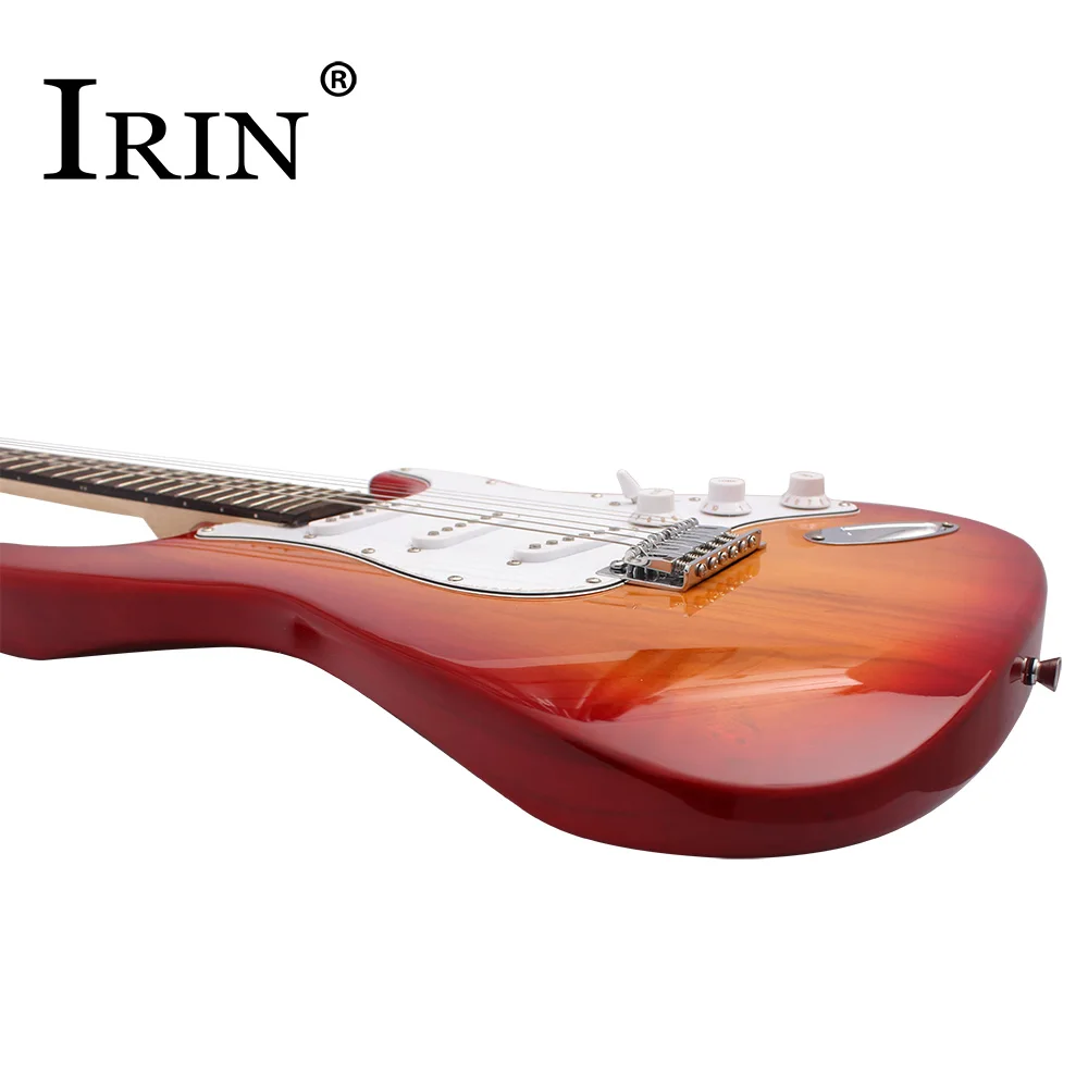 IRIN ST Red Electric Guitar 39 In 6 String 21 Frets Basswood Body Electric Guitar Color High Quality  Guitar Parts Accessories enlarge