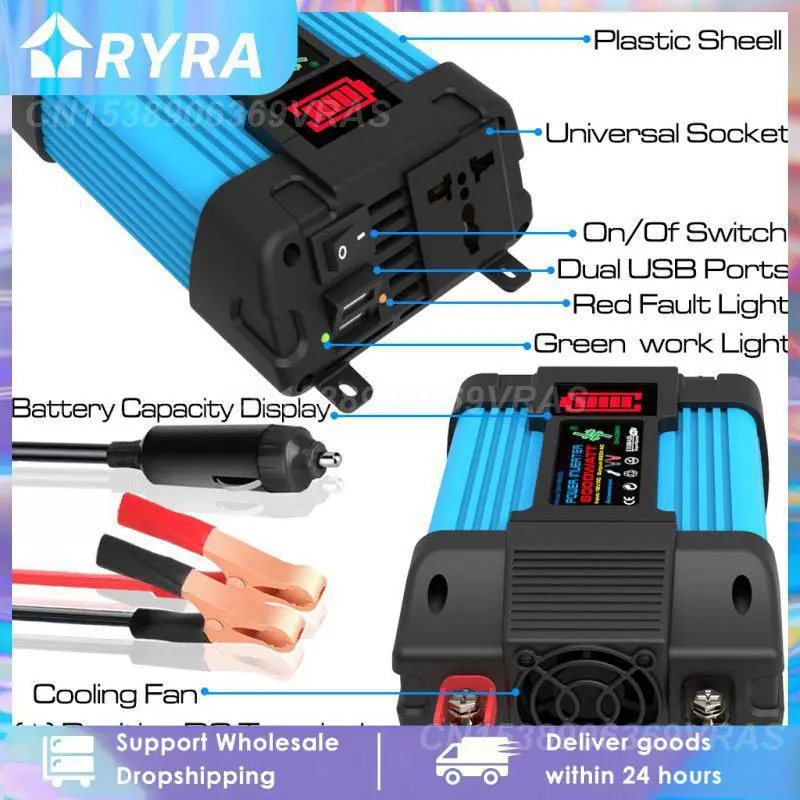 

1~4PCS 6000W Inverters 12 To 220v LCD Display Pure Sine Wave Inverter Converters USB Rechargable Voltage Transformer Car Power