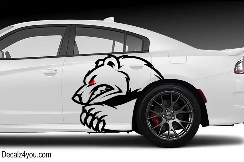 

Большая наклейка с медведем в комплекте с обеих сторон .. Наклейка | Наклейка может быть для зарядного устройства | Mustang | Challenger | Honda | Hyundai | Kia |