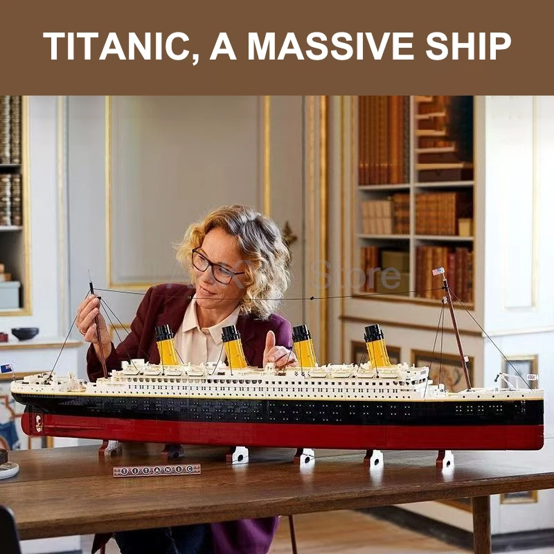 Фото Новый 9090 шт. MOC Titanic большой круизный лодка, строительные блоки, совместимая с кораблем 10294, модель игрушки для мальчиков, подарки на день рождения для взрослых №1
