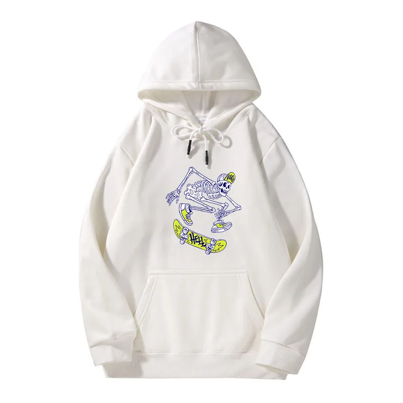 

Autumn and winter fashion hoodies cartoon skull hand-painted skull skateboard skull skull wearing hat cotton street popular hood