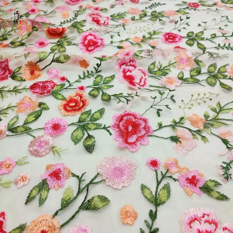 Ткань для вышивания пиона односторонняя сетка позиционирования многоцветная