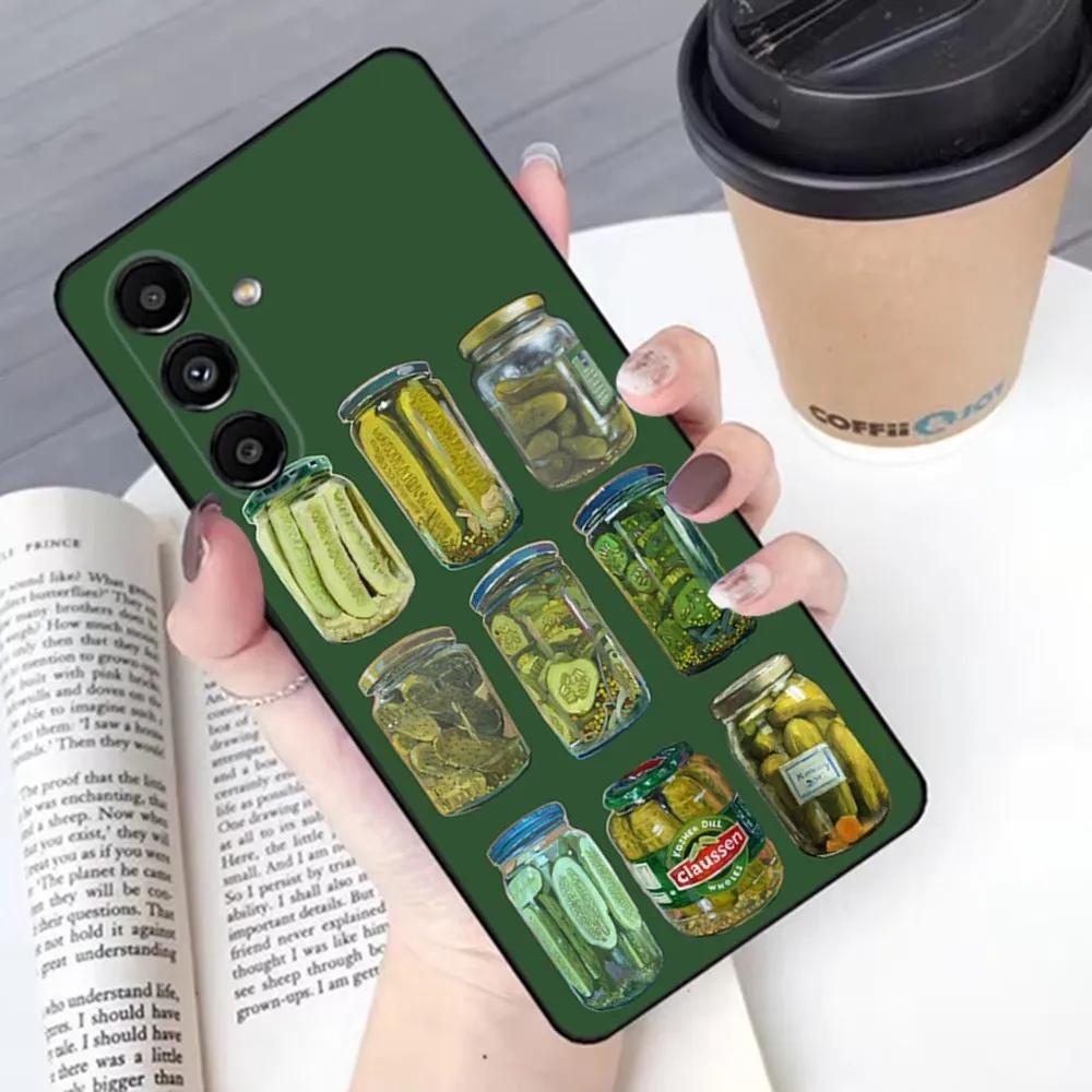 Чехол для телефона Pickles Cucumber Samsung S24 23 22 30 21 10 9 Ultra Plus Lite FE мягкий силиконовый черный