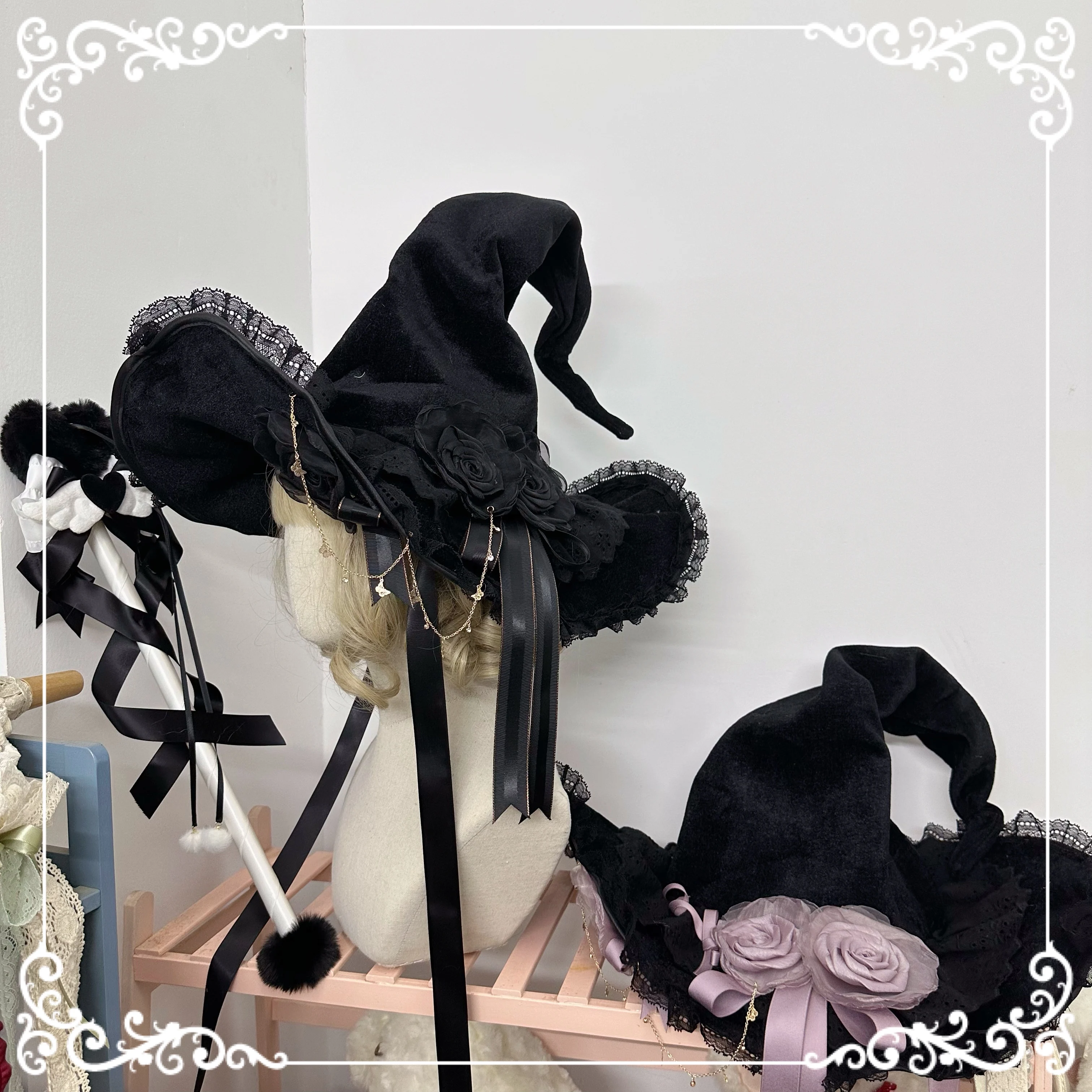 Оригинальная самодельная шляпа в стиле &quotЛолита&quot &quotведьма&quot &quotТёмный