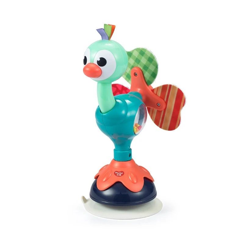 

Baby High Chair Rattle Toys Peacock High Chair Tray Toys 0 6 12 24 Months Montessori Toys Boys Girls Teethers Toy