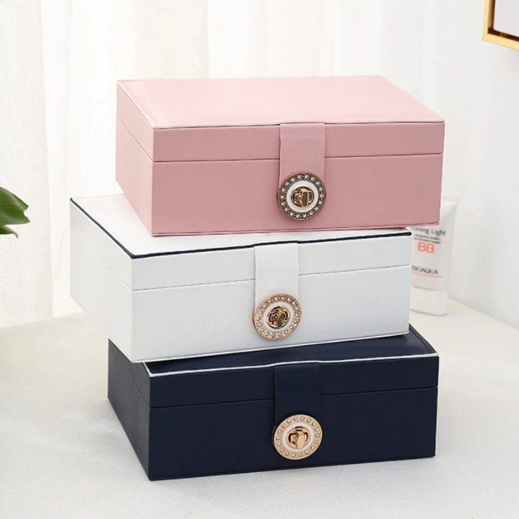 

Box Jewelry Multiple Grids Plain Boxes Vintage Geometrical Case Make Up Cosmetics Organizer for Rings Cream Bracelet Women