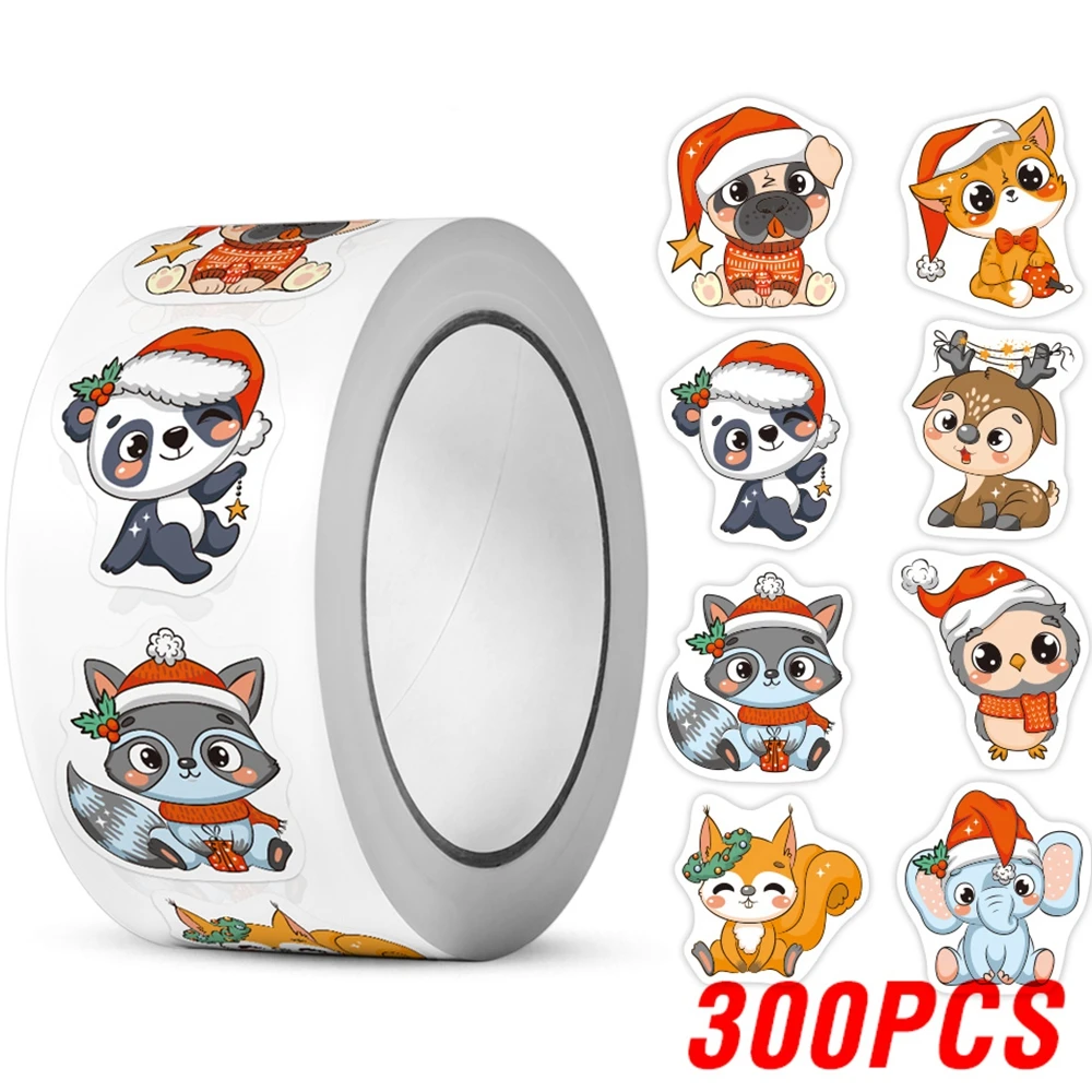 

Рождественские наклейки с животными