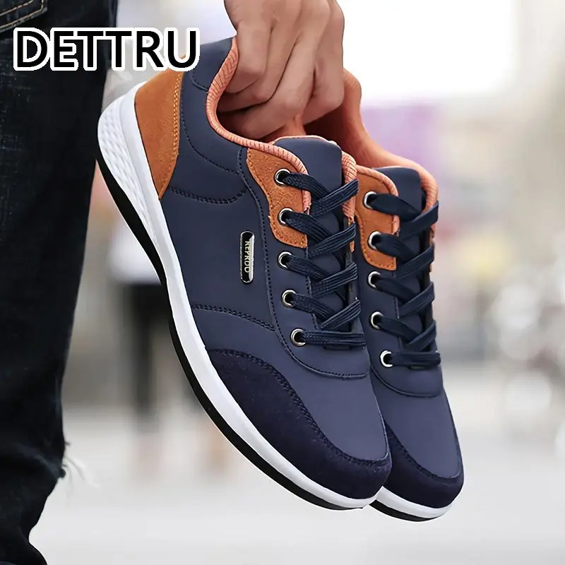 

Men Shoes 2022 New PU Leather Shoes Waterproof Sneakers Men Casual Shoes Lace Up Outdoor Walking Shoes Men Zapatillas Hombre 46
