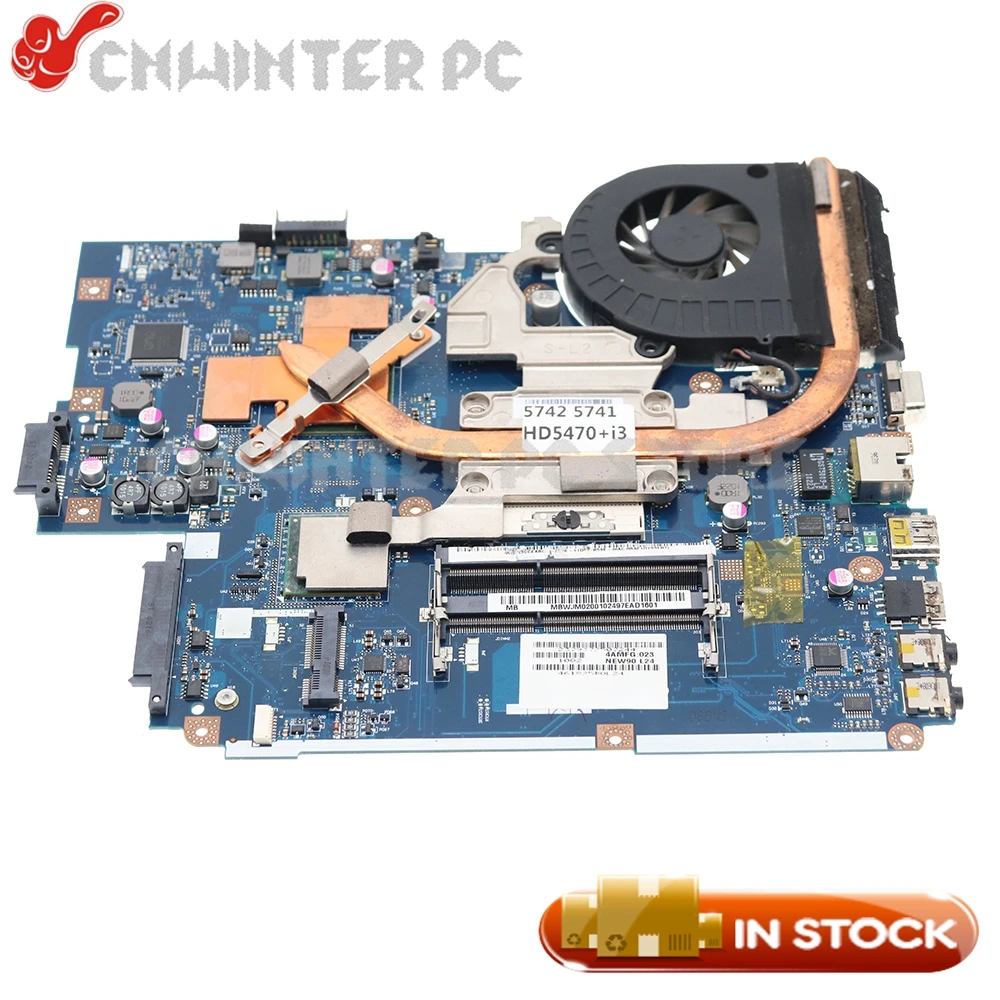 

NOKOTION LA-5891P For Acer Aspire 5741 5742 5742G Laptop Motherboard HD 5470m With i3 CPU+Heatsink Fit For LA-5911P LA-5912P