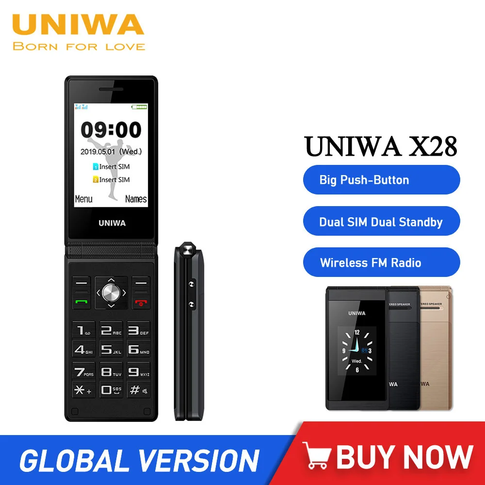 UNIWA X28 Flip GSM Cellphone 2.8