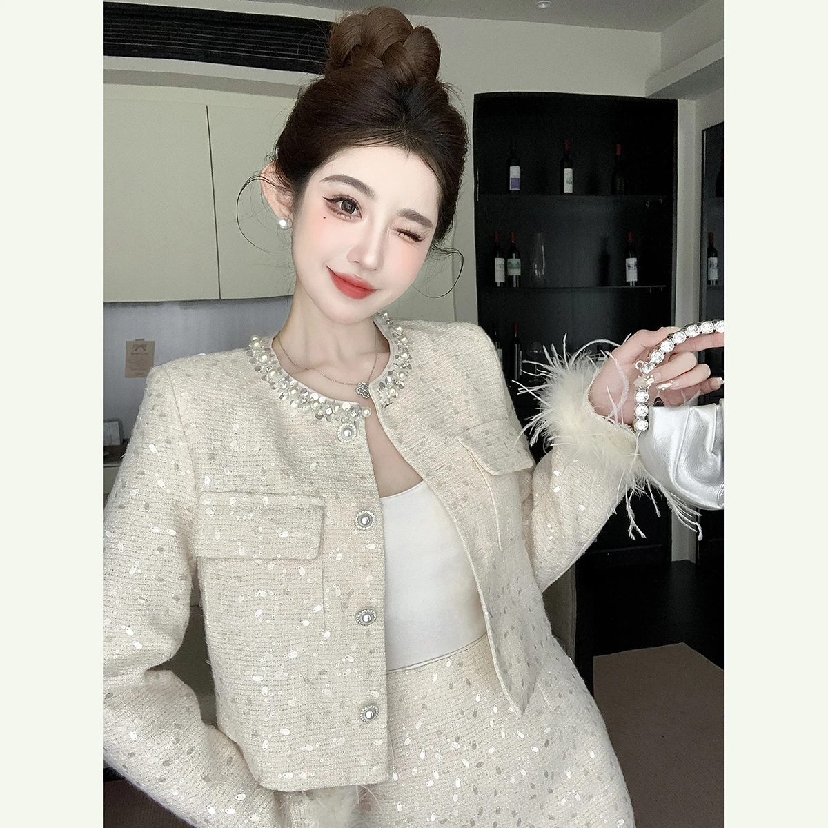 Реальные фотографии в наличии: новый комплект из двух предметов куртка с