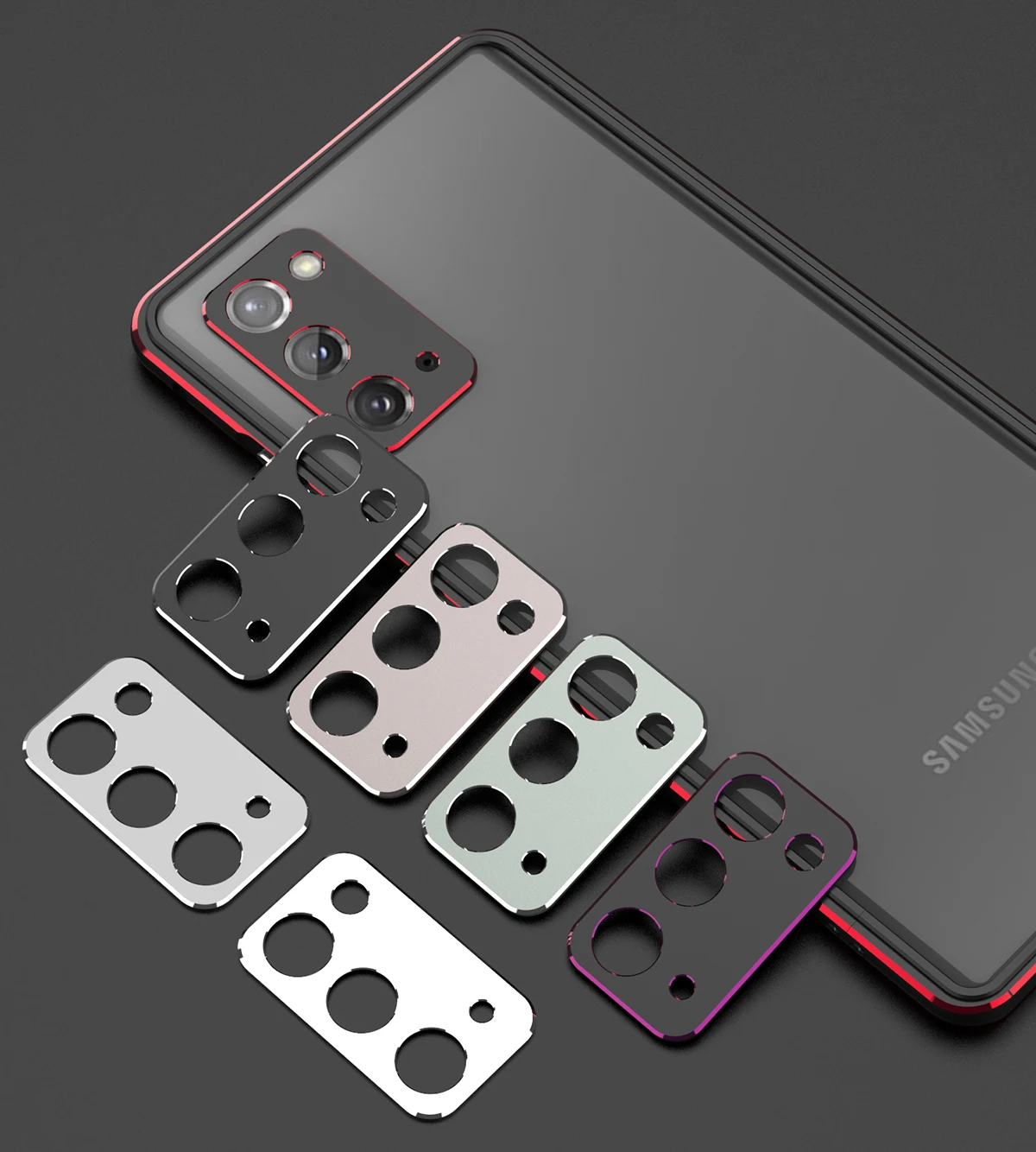 Luxury Double Patchwork Color Aluminum Bumper For Samsung Galaxy S22 S23 Ultra Note 20 Ultra Metal Camera Protection Cover Coque