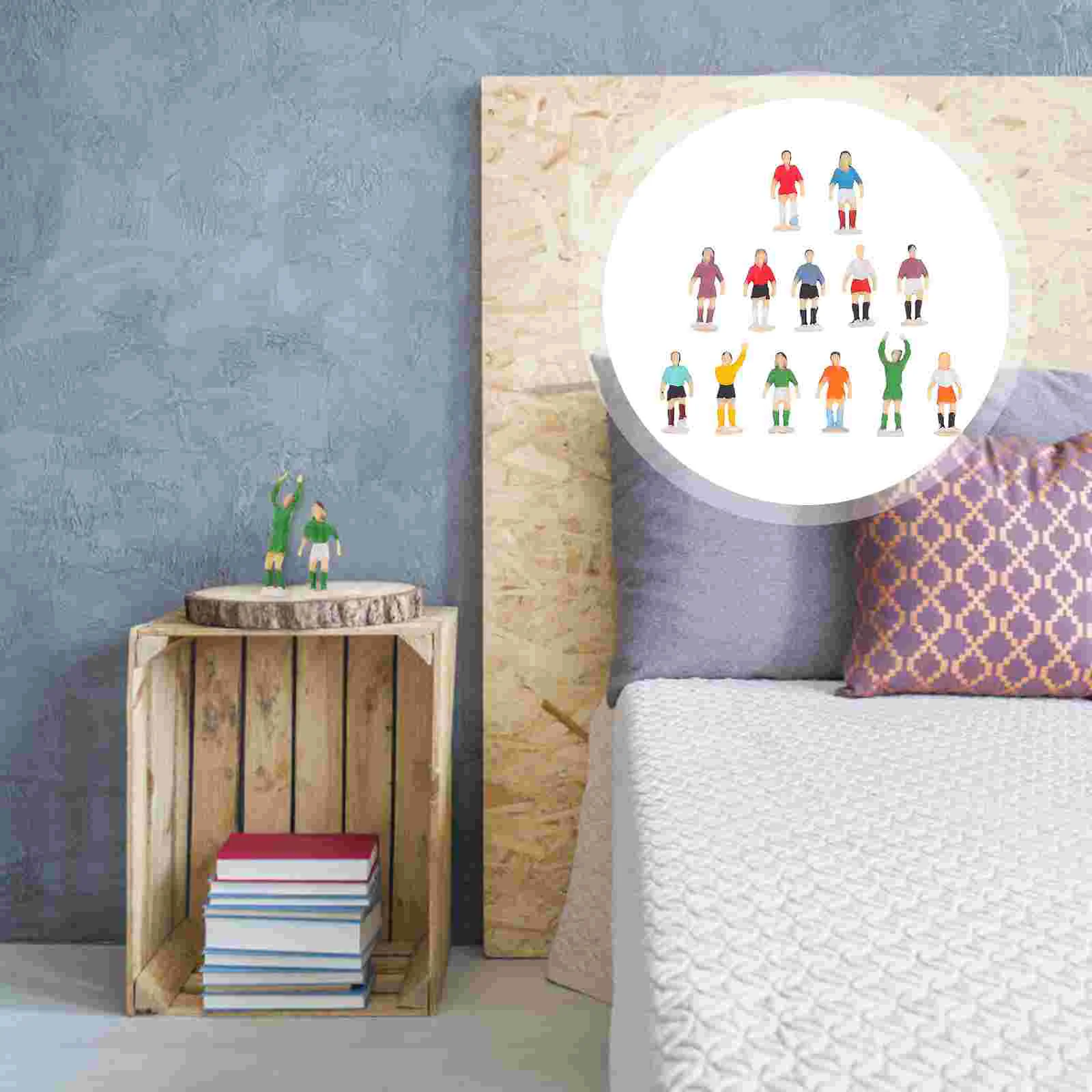 

People Model Tinyfigure Figures Figurines Mini Decor Toy Character Simulationsoccer Football Kids Statue Desktopfigurine Action