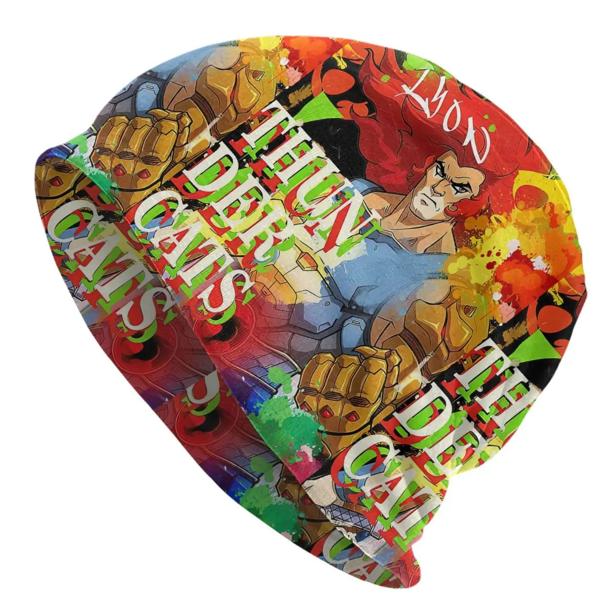 

80s Cartoon Anime Lion Bonnet Hats Fashion Outdoor Skullies Beanies Hats Thundercats for Men Women Warm Dual-use Cap