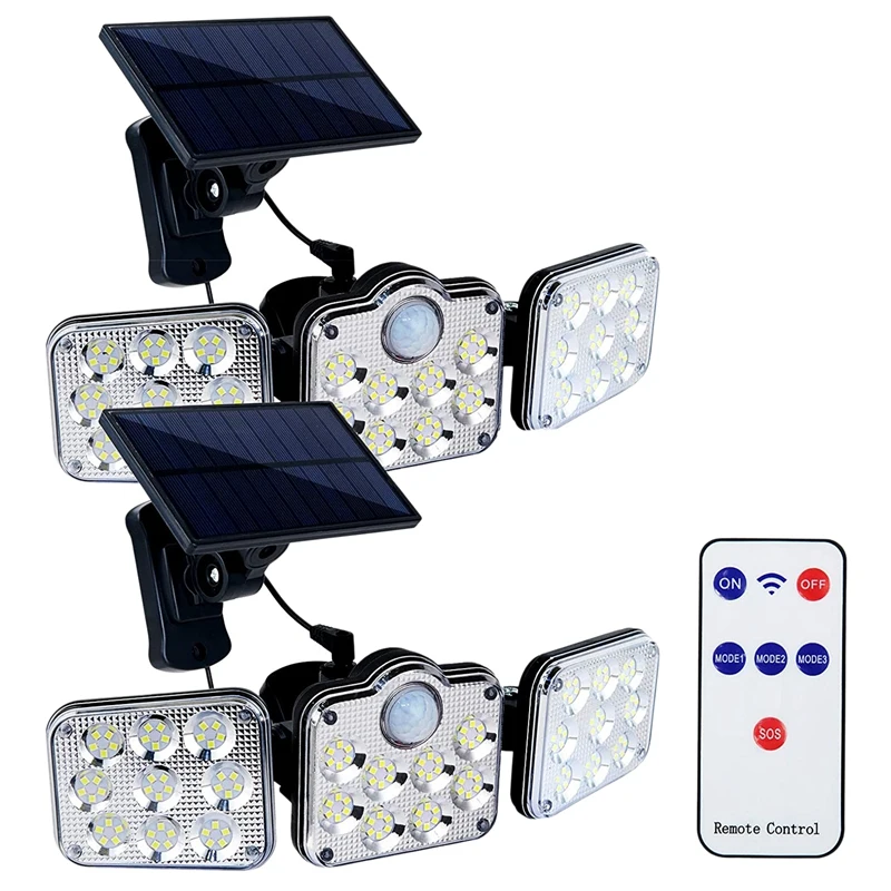 

Уличный настсветильник светильник на солнечной батарее, с датчиком движения, 2 шт./упаковка