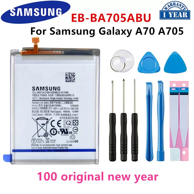 

NEW2023 Orginal EB-BA705ABU 4500mAh Replacement Battery For SAMSUNG Galaxy A70 A705 SM-A705 A705FN SM-A705W Batteries+Tools