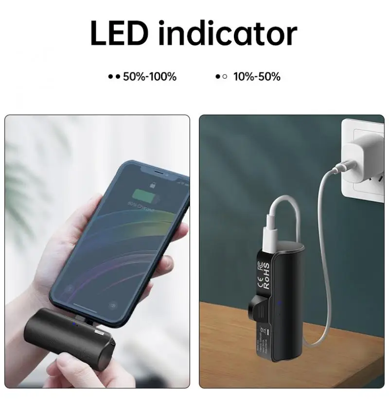 Mini Power Bank 3300mAh Powerbank Mobile Phone Spare External Battery Portable For iPhone 14 Pro Max Plus Samsung Xiaomi Huawei