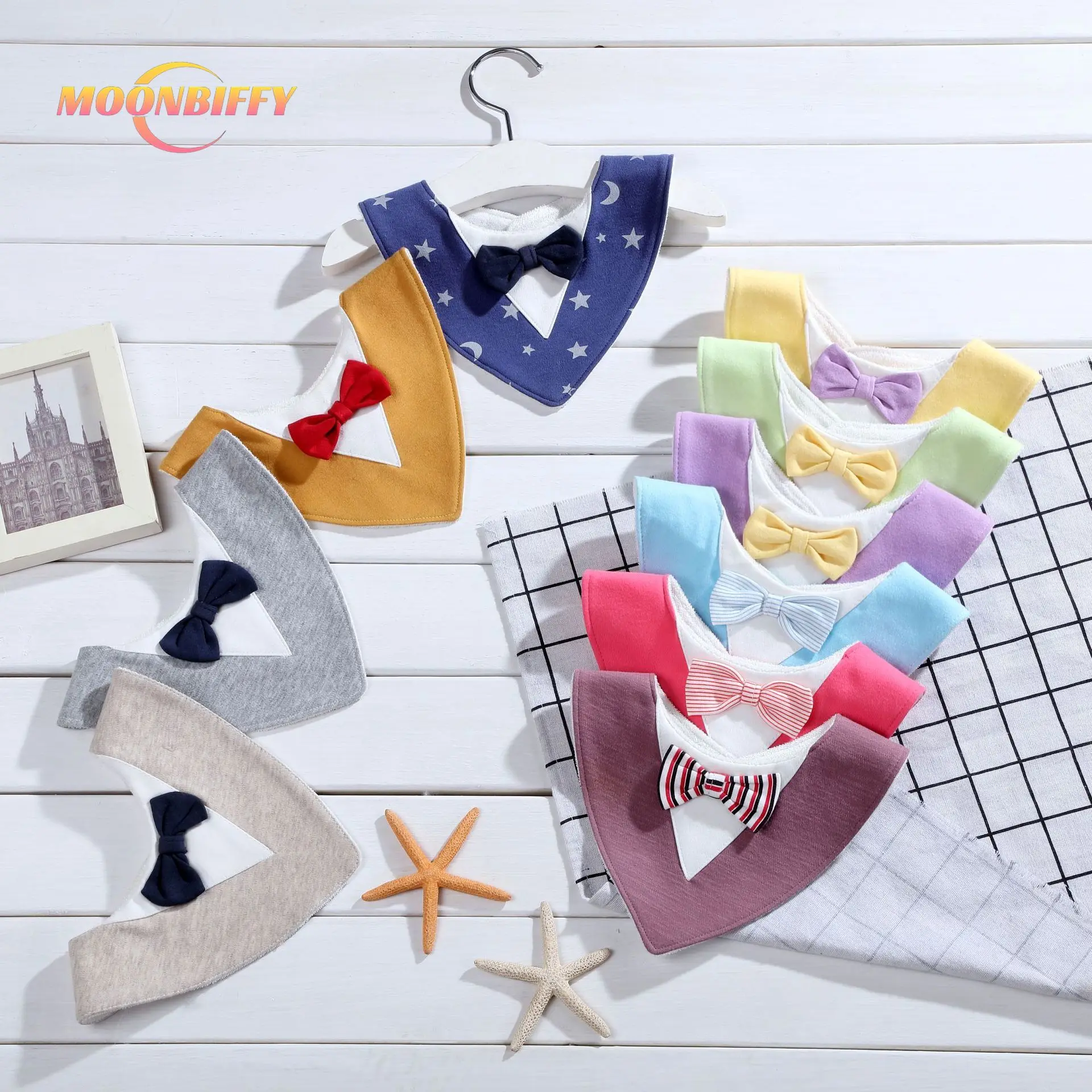 

Baby Kids Bibs Infant Apron Burp Boy Girls Newborn Feeding Waterproof Toddlers Soft Bow Burp Tie Stuff Cloth Scarf Children Feed