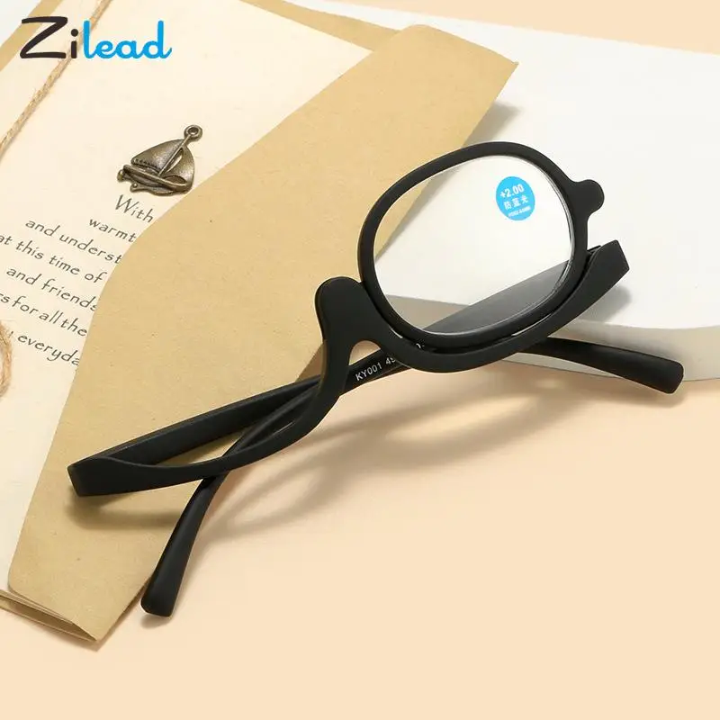 

Zilead Women Magnifying Glasses Makeup Reading Glasses Rotated Anti Blue Rays Eye Make Up Reading Eyewear PC Frame +1.0~+4.0