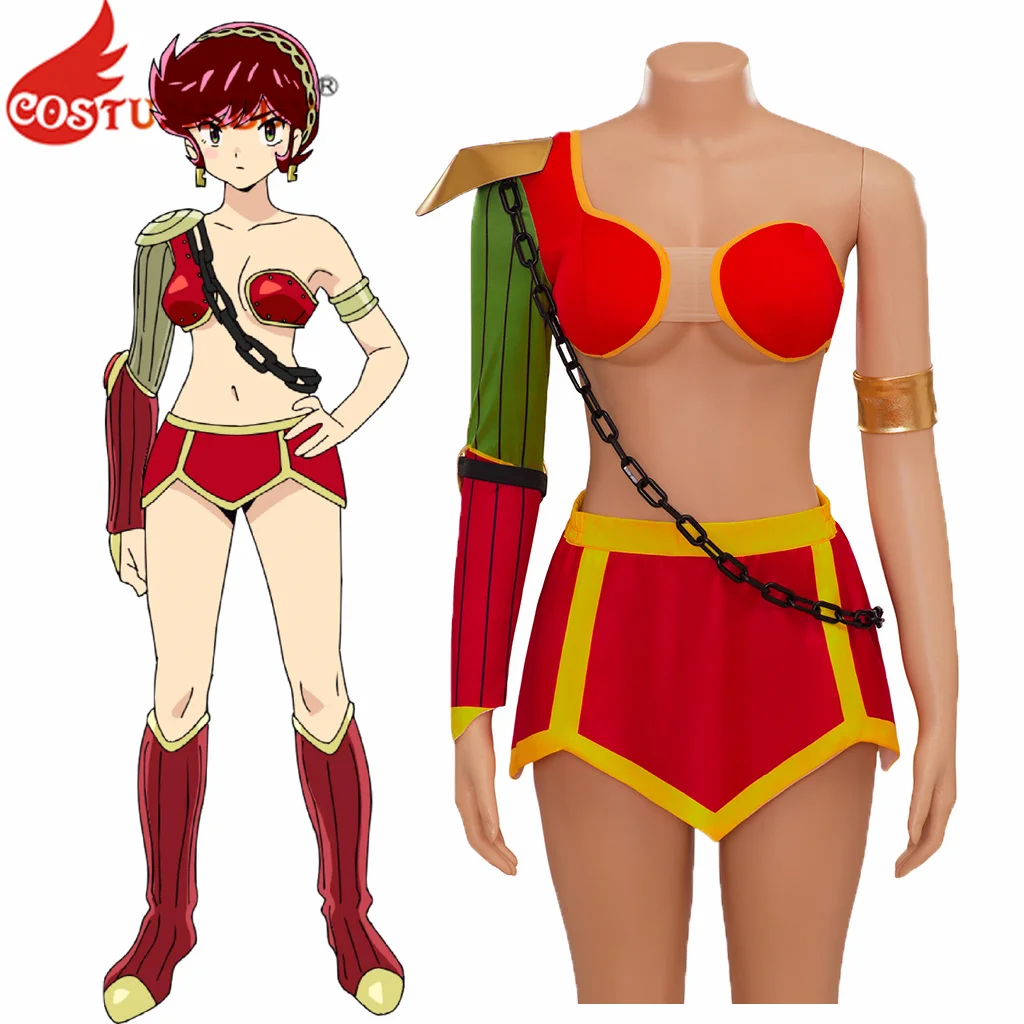 Аниме Urusei Косплей Костюм яцура женский сексуальный красный топ юбка наряды