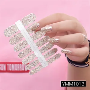 Glitter Powder Gradient Color Stickers Nail Wraps Full Cover Nail Polish Sticker DIY Self-Adhesive N in Pakistan