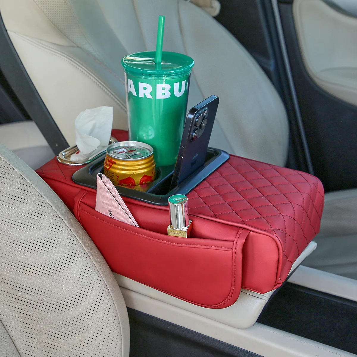 Универсальный стильный автомобильный подлокотник из искусственной кожи для JAGUAR