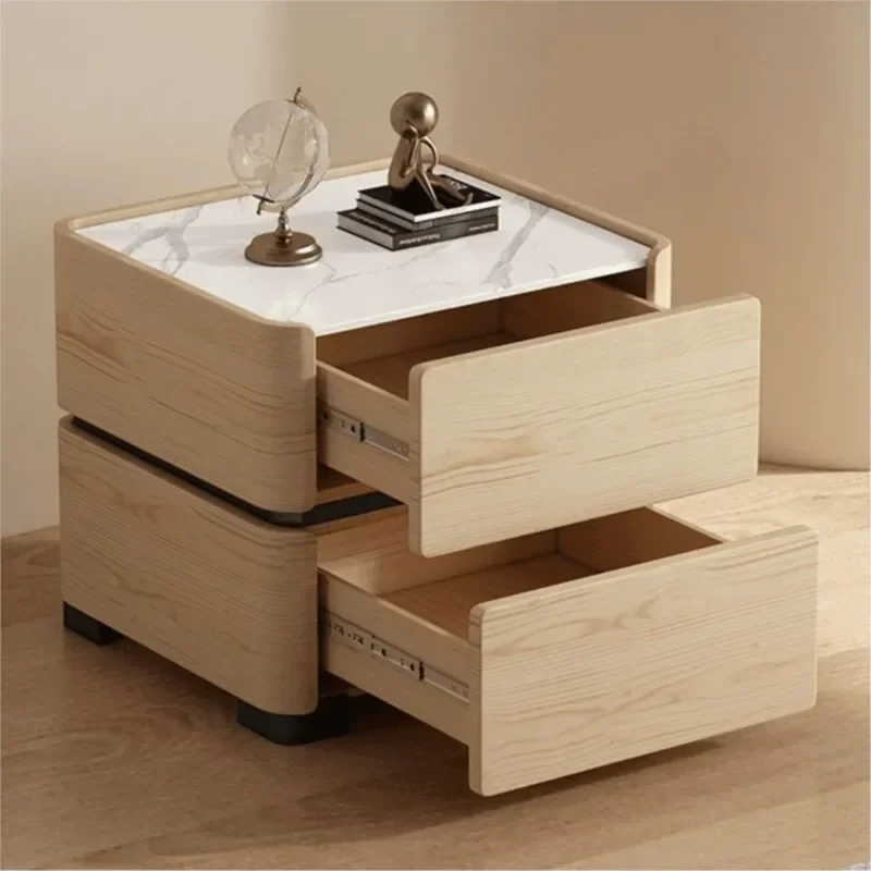 Sattel Leder Neue Nachttisch Moderne Einfache Luxuriöse High-end Teetisch Kreative Massivholz Haushalt Schlafzimmer Lagerung Box
