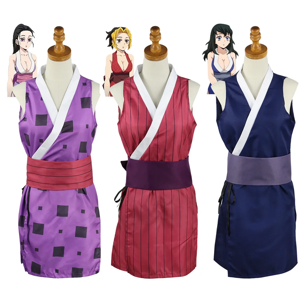 

Anime Demon Slayer Suma Hinatsuru Makio Cosplay Costume Uzui Tengen Wives Dress Uniform Set Halloween Carnival Clothes