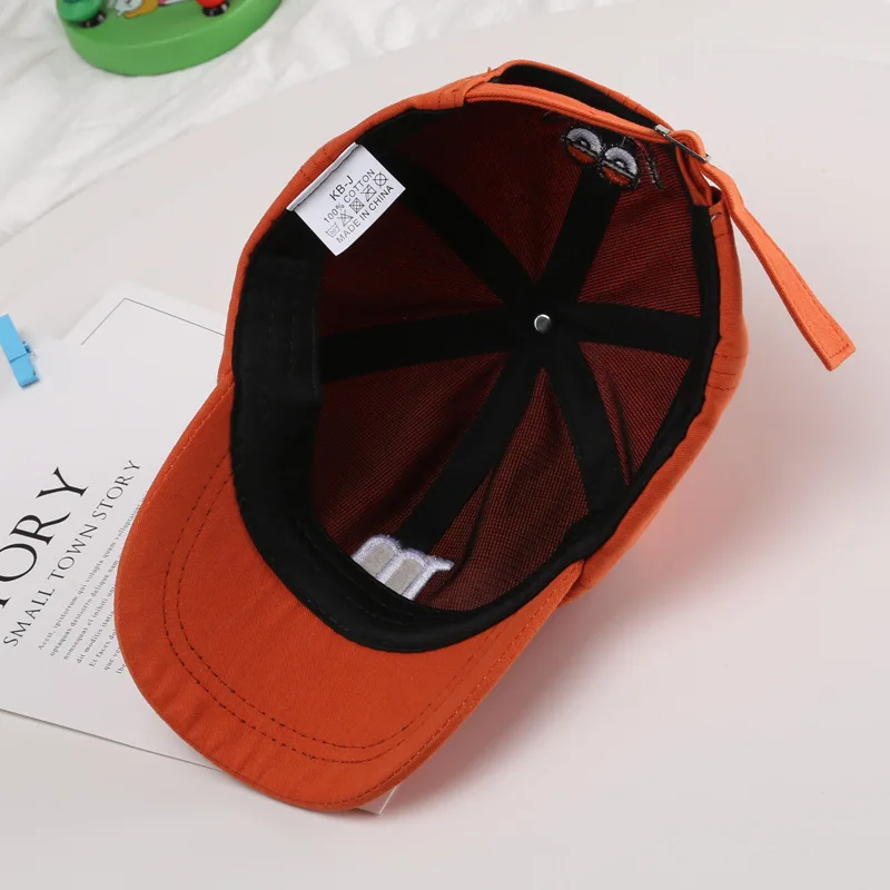 

2023Children's Kid Baseball Cap for Girls Boy Hats Sunscreen Baby Hat Hip Hop M Letter Embroidered Kids Caps