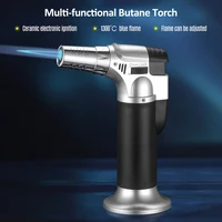 butane torch adjustable flame multipurpose industrial torch welding refillable kitchen torch lighter solid mental diy sliver