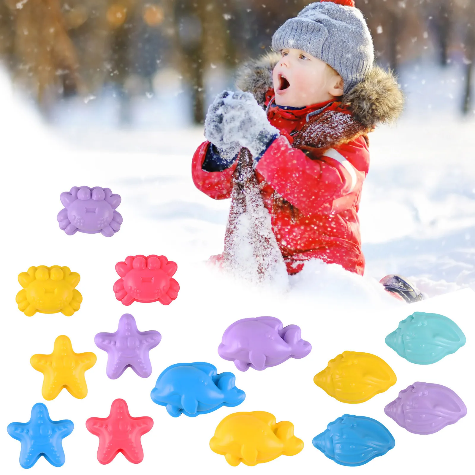 

Зажим для изготовления снеговика, симпатичный снеговик, краб, звезды, форма для зимнего снега, Детская уличная форма для песка, инструмент, спортивные игрушки для борьбы