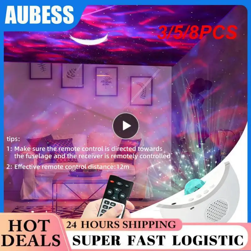 

3/5/8PCS Rotatable bluetooth-compatible Music Night Light Two Lampshades Starry Sky Galaxy Projector Lamp Usb Charging Romantic