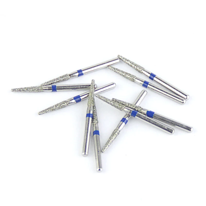 10pcs/Set Diamond Burs Flat End Cone TF-21 Dental Drill 171-016M Dental Supplies for Dentists Dentistry Grinding Polishing Tools