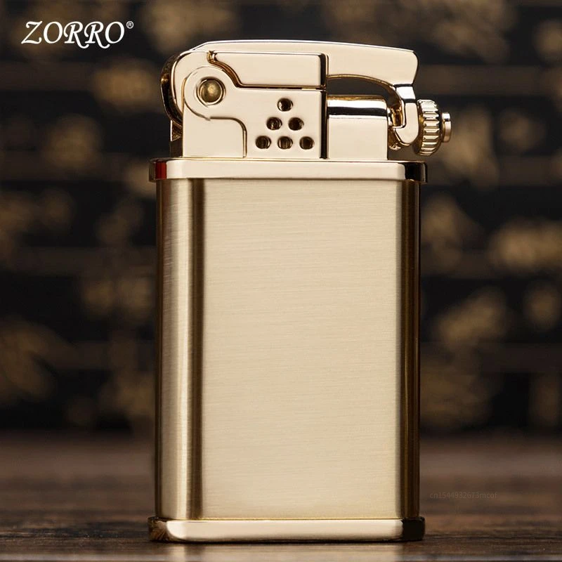 

Zorro Personality Catapult Windproof Lighter Creative Retro Pure Copper Kerosene Lighter Cigarette Cigar Lighters