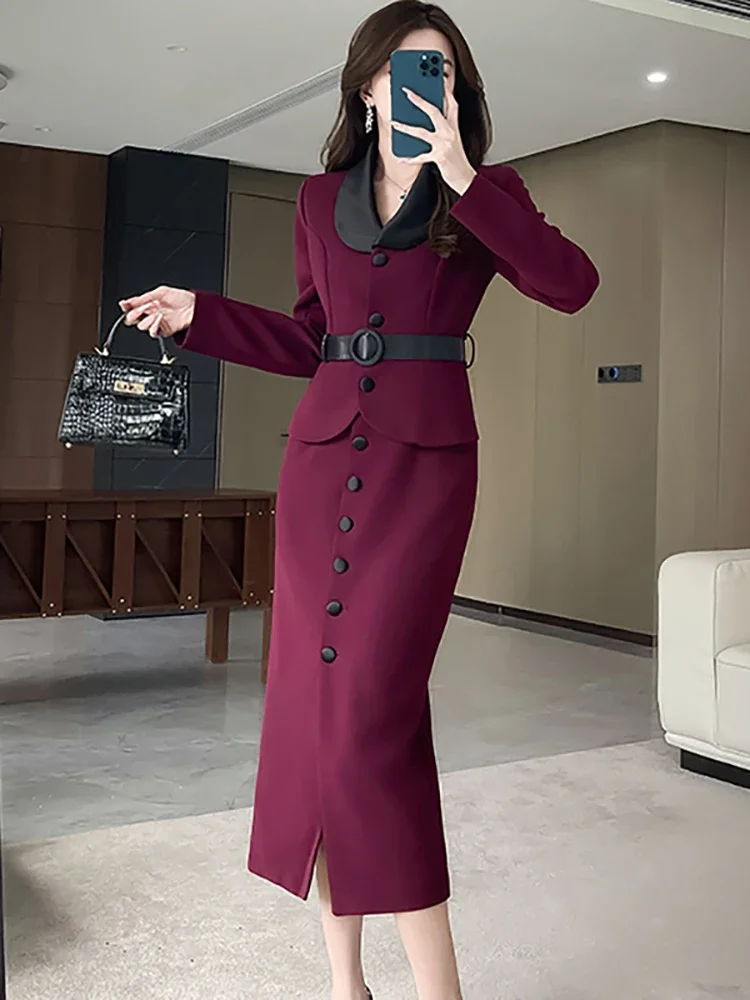 Женское элегантное облегающее офисное женское платье осень-зима однотонное