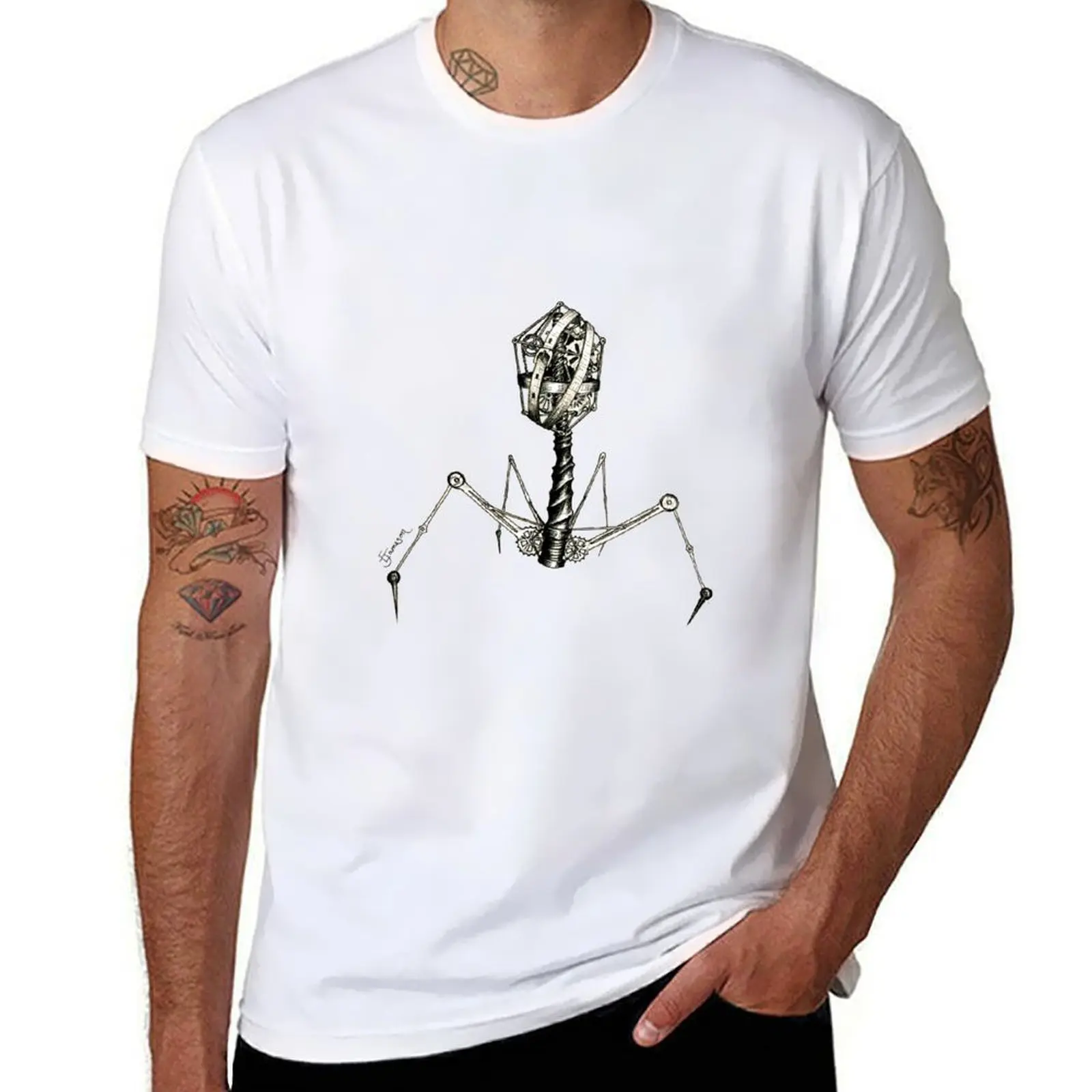 Фото Футболка Built phage, мужские футболки, хлопковые мужские футболки, высококачественная футболка люксового бренда №1