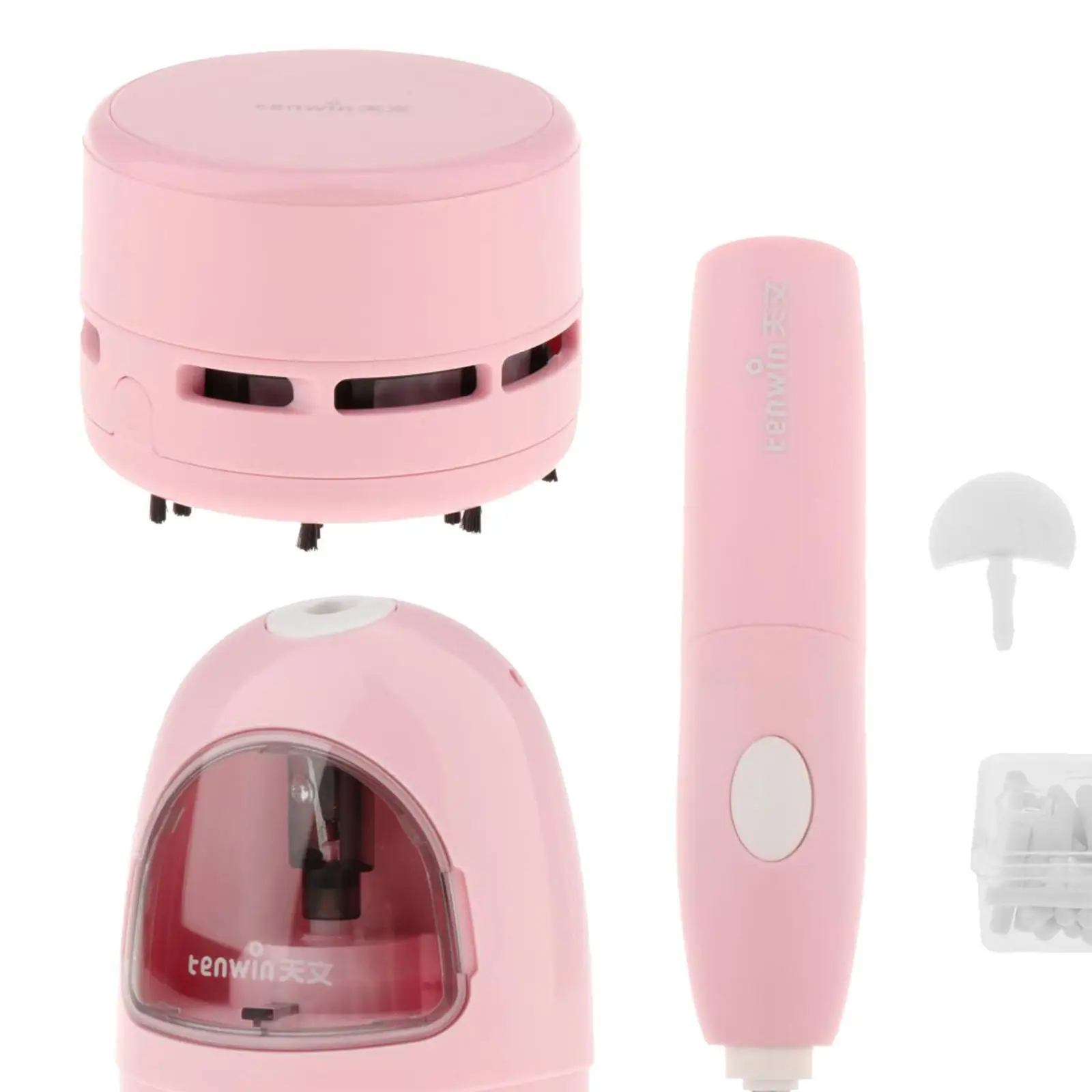 

Студенческая электрическая точилка для карандашей, Электрический ластик, мини-пылесос, розовый