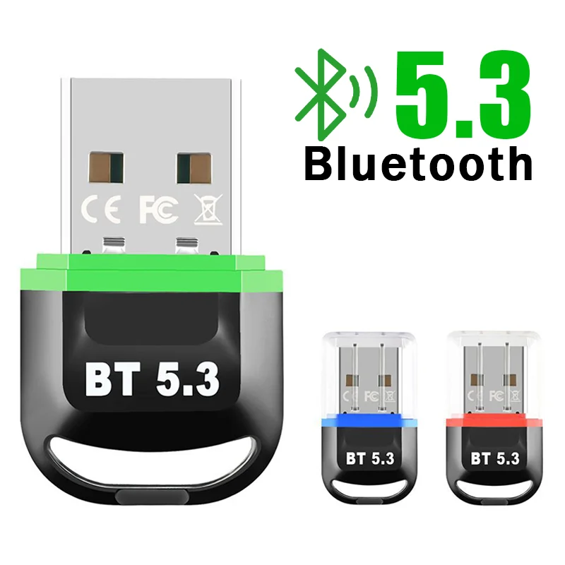 

USB Bluetooth-compatible 5.3 Adapter Computer Wireless Audio Transmitter Receiver Fast for Computer PC Laptop Office Supplies