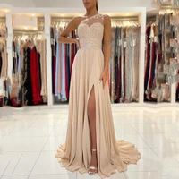 champagne a line prom dress elegant one shoulder party dresses for women evening dress gown lace tulle robe de soiree