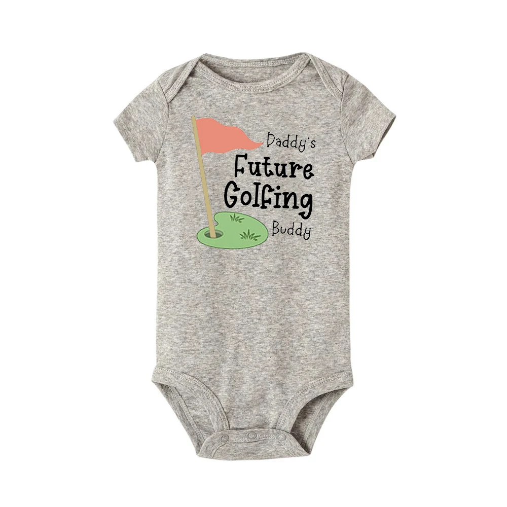 Daddy 's Future Golfing Buddy Print Baby Bodysuit Toddler Funny Newborn Rompers Summer Short Sleeve Clothes Infant Shower Gifts |