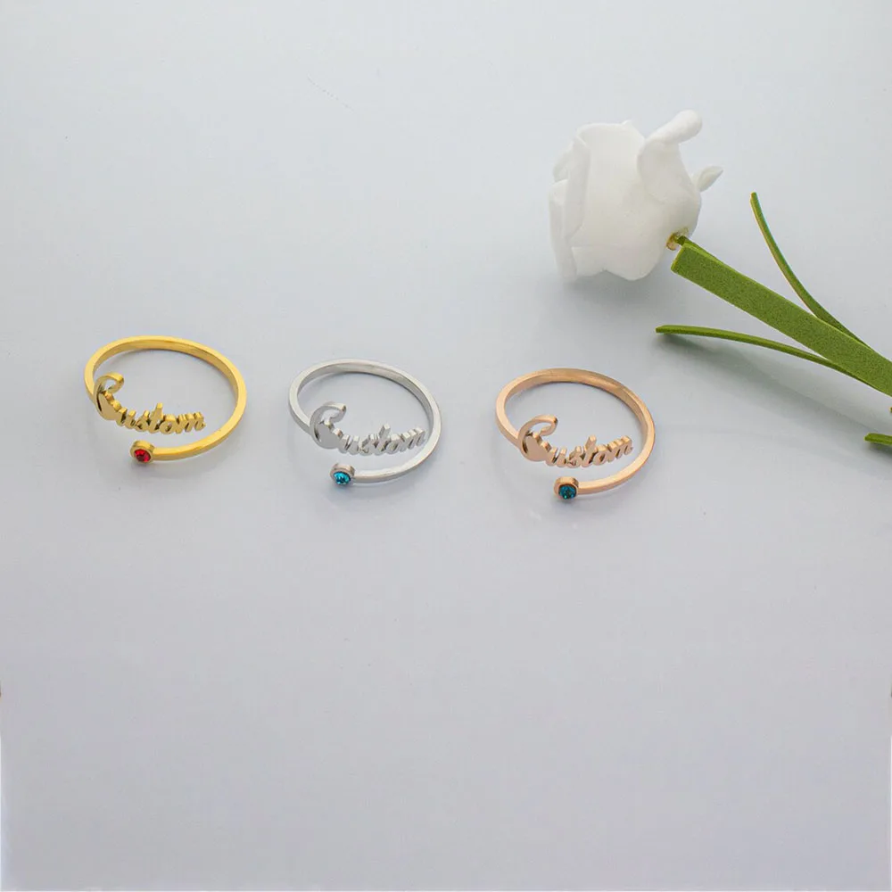 

Нежное кольцо с именем по индивидуальному заказу, кольцо с именем по месяцу рождения, кольцо с именем по индивидуальному заказу, рождественские подарки, подарки для нее