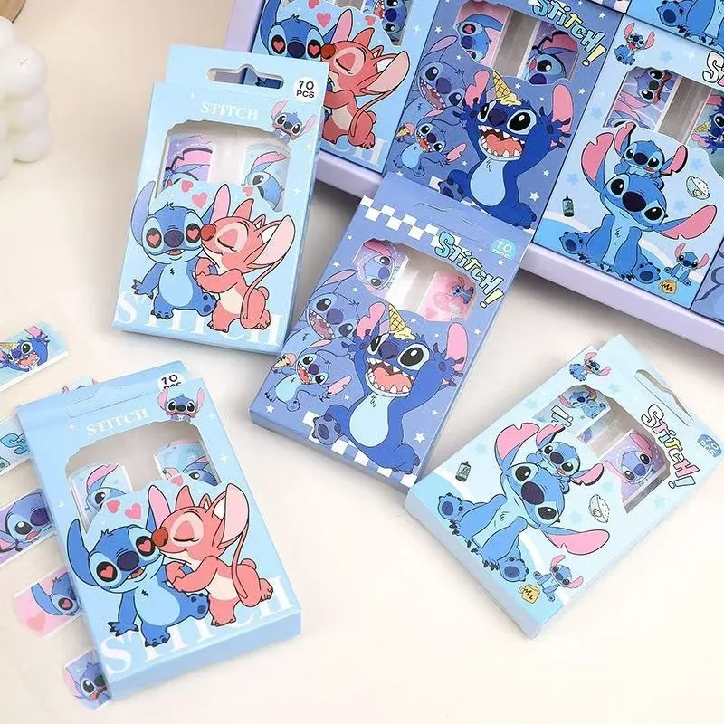 Фото 10 шт. Disney Stitch Band Aid мультфильм аниме милые раны кровоостанавливающие пластыри водостойкие гемостазные бинты экстренные товары для дома №4