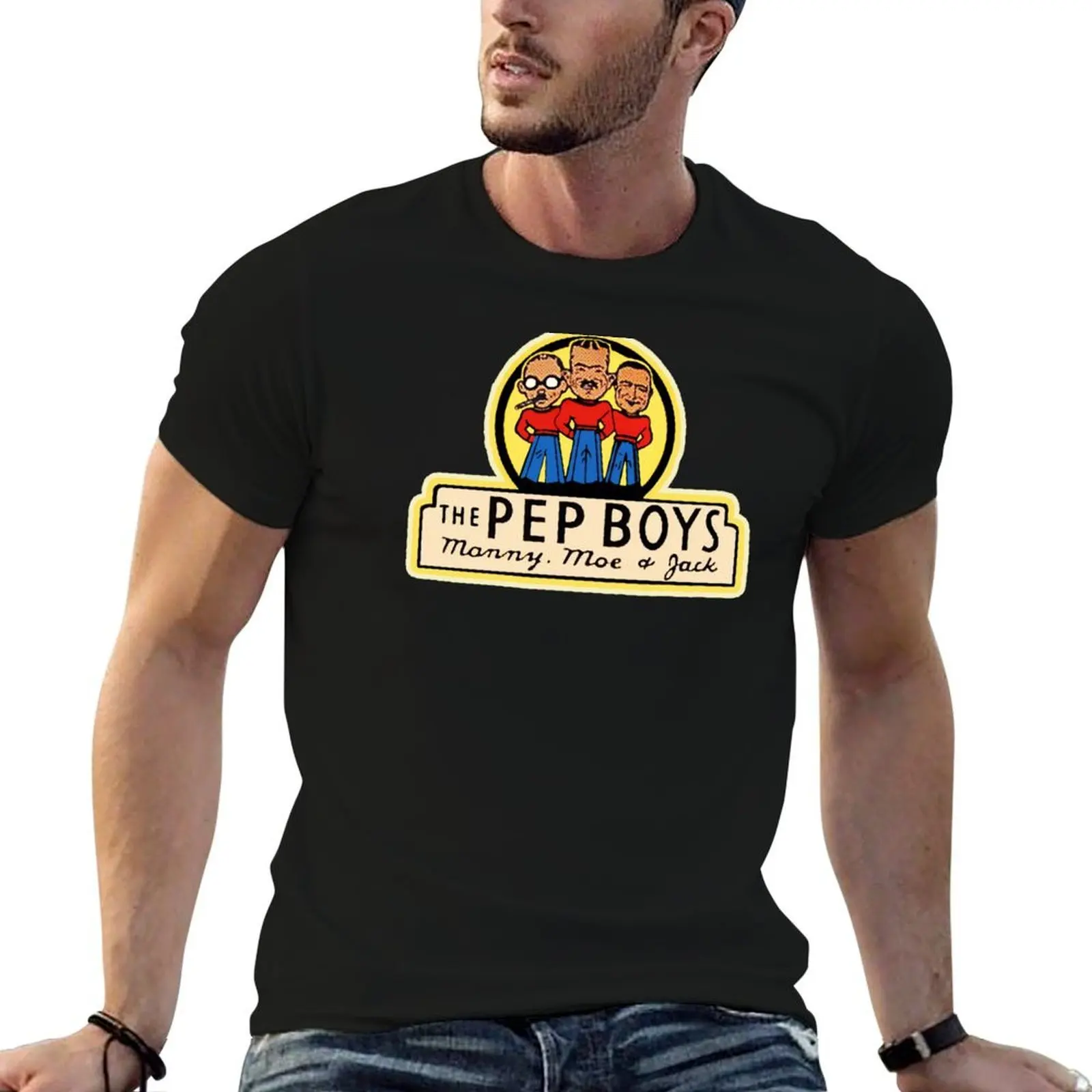 Фото Футболка The Pep Boys Auto Parts, хлопковая футболка, комплект футболок для мужчин, облегающие забавные футболки, футболка с темным юмором №1