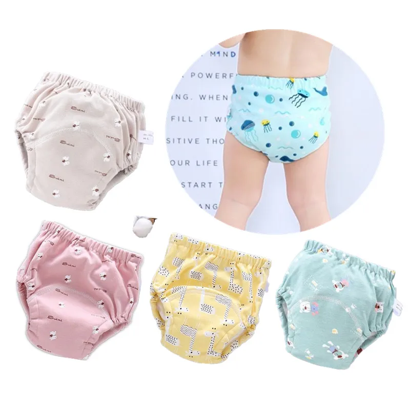 25pc/Lot Baby Diapers Reusable Training Pants Washable Cloth Nappy Waterproof Cotton Potty