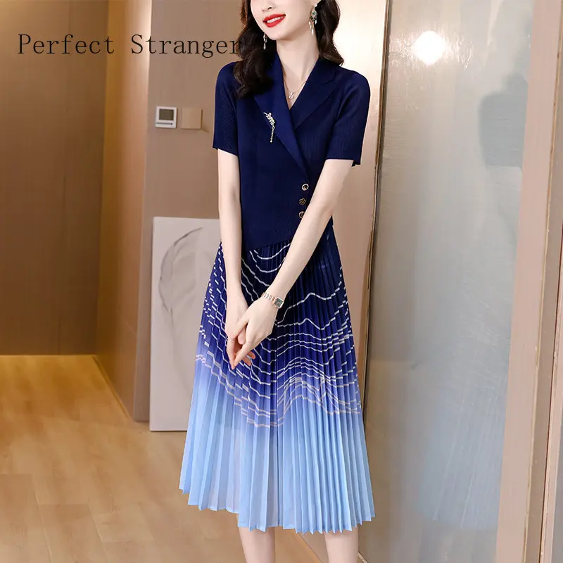 

Новое поступление, элегантное осеннее приталенное длинное плиссированное платье miяка в стиле ретро с воротником-костюмом, модные вечерние платья для свадеб