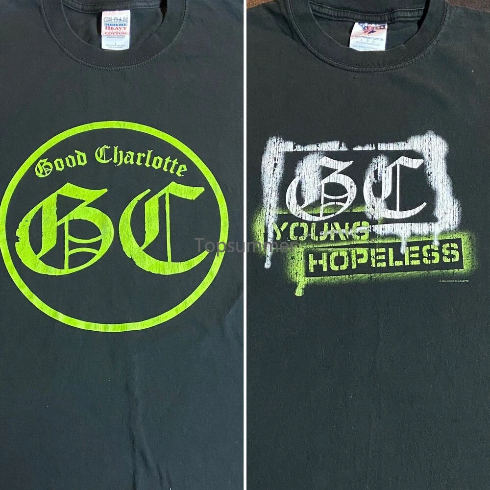 

Lot Of 2 Large Good Charlotte The Young And Hopeless T-Shirts Pop Punk Band Tour