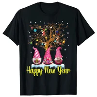 happy new year pink gnomes xmas family fireworks t shirt
