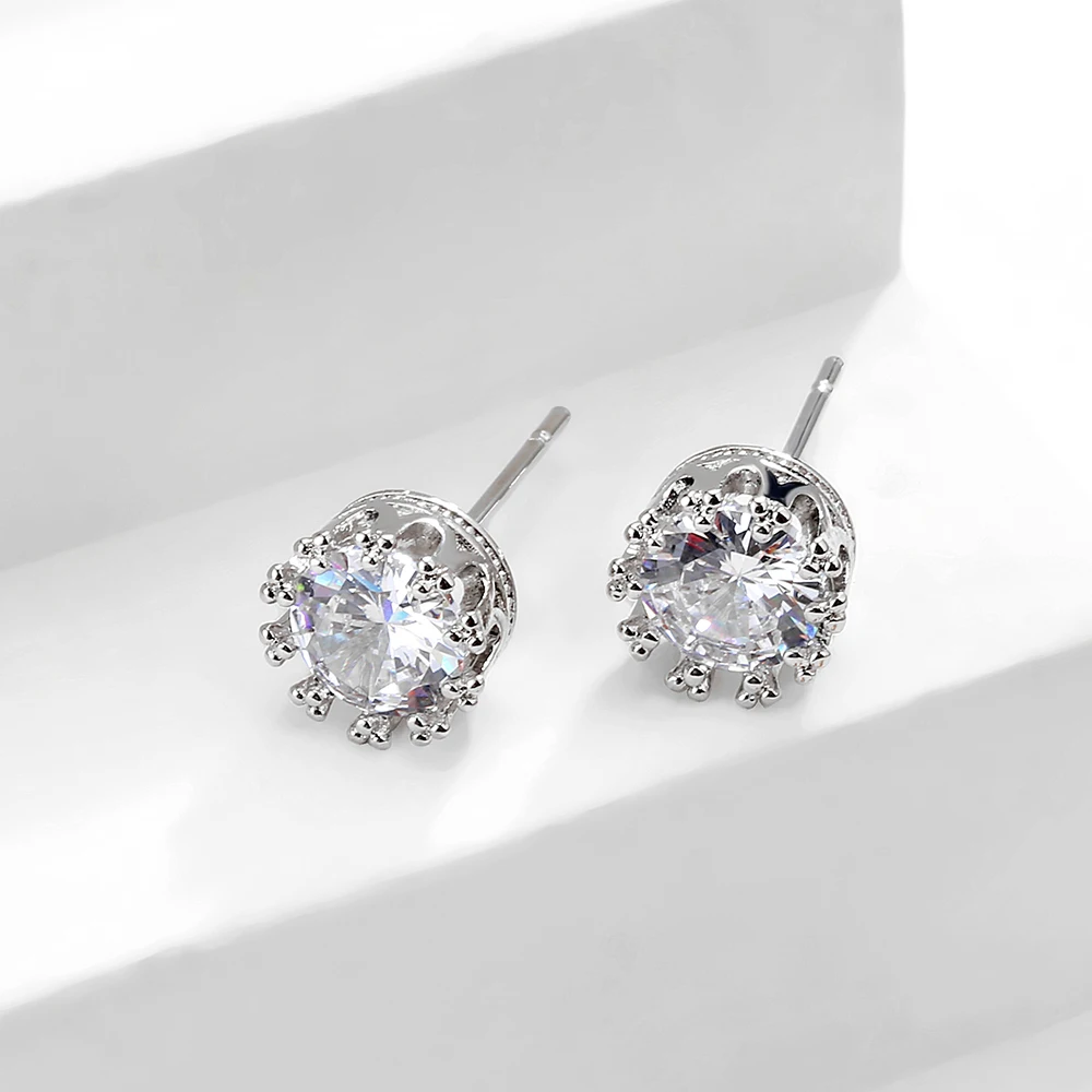 

Серьги-гвоздики UILZ с короной для мужчин и женщин, Ювелирное Украшение в классическом стиле, маленькие Элегантные украшения с блестящими фиа...