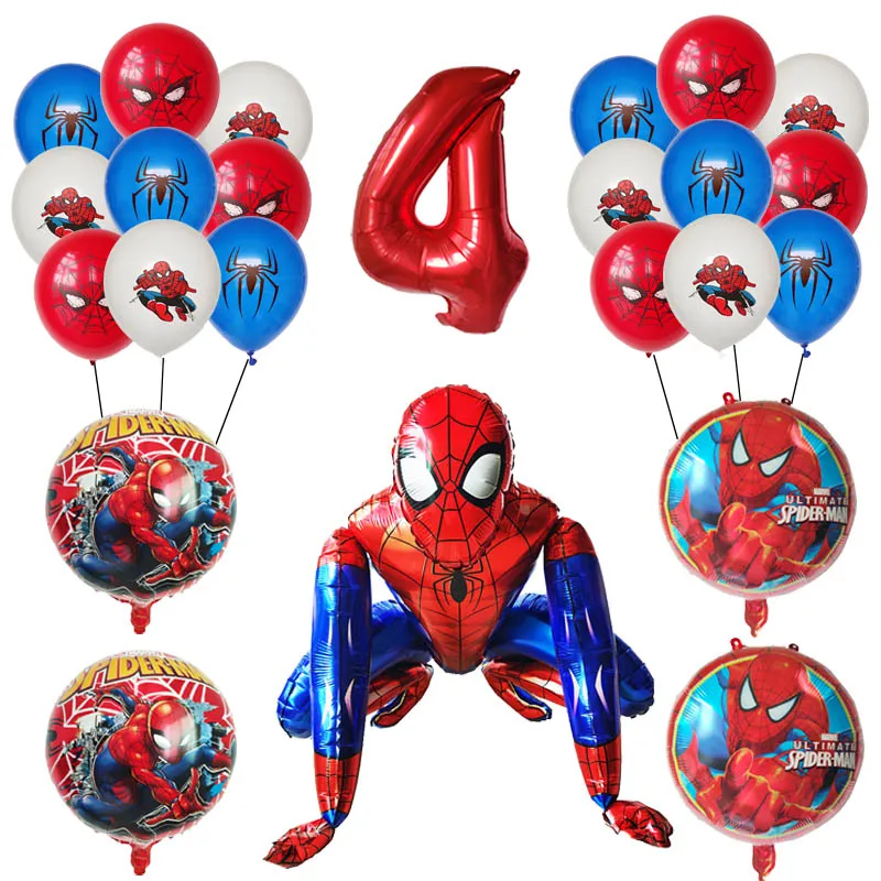 1set Marvel Spiderman Balloon Set Avengers Superhero Air Globos Children‘s Birthday Party Baby Shower Decorations Boys Toy Gift
